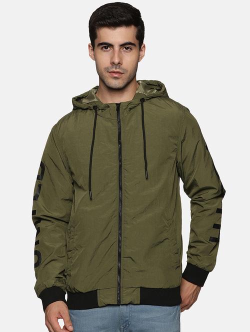 men olive green casual jacket - 20292130 - Very Small Image - 1