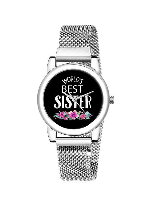 relish premium black dial & elastic band analogue watch for women & girls (re-l2007b) - 20292612 - Very Small Image - 1