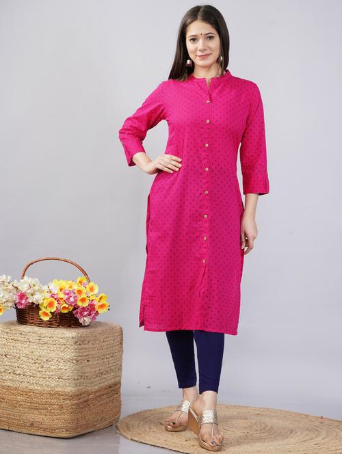 pink colored straight kurta - 20292857 - Very Small Image - 1
