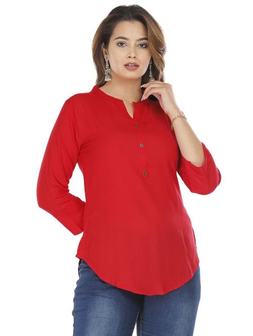 red solid regular top - 20292956 - Very Small Image - 1