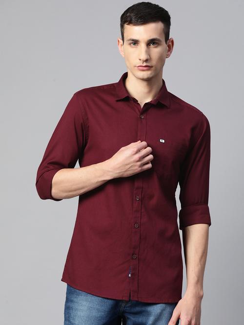 men solid long sleeves casual shirt - 20293064 - Very Small Image - 1