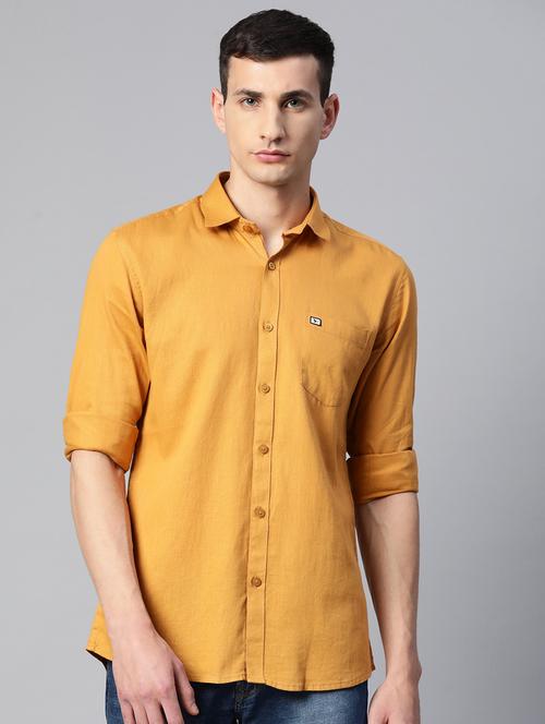 men solid long sleeves casual shirt - 20293068 - Very Small Image - 1