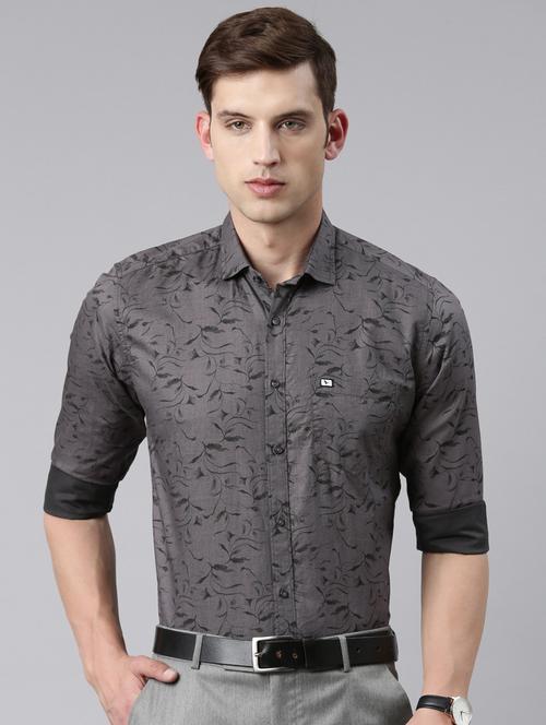 men grey printed cotton casual shirt - 20293101 - Very Small Image - 1