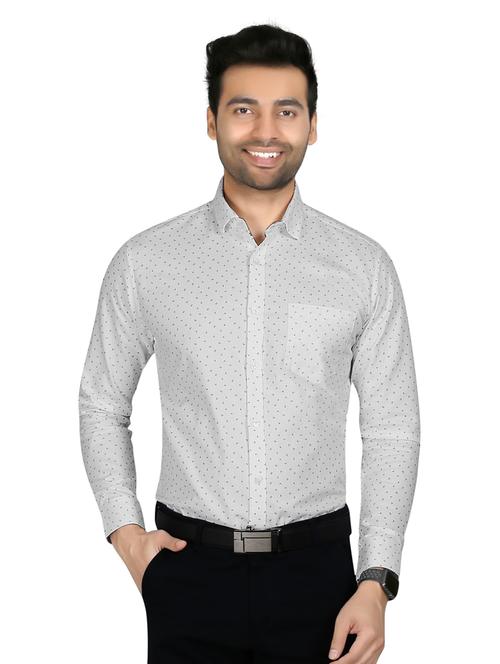 men grey printed cotton full sleeve casual shirt - 20293121 - Very Small Image - 1