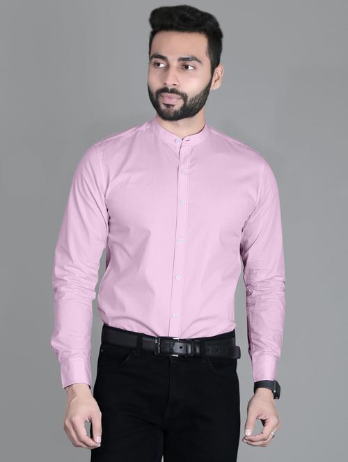 men solid pink slim fit cotton casual shirt - 20293163 - Very Small Image - 1