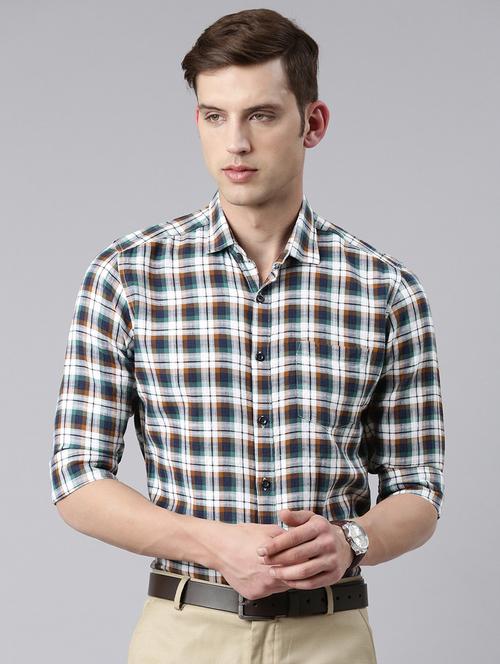 men multi color checks cotton full sleeve casual shirt - 20293175 - Very Small Image - 1