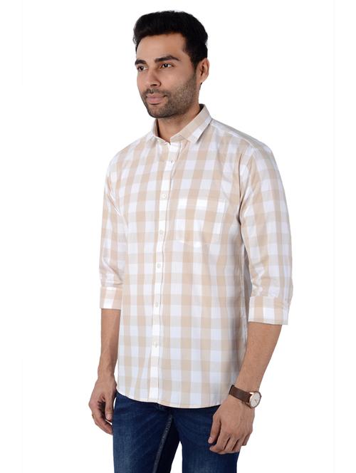 men multi color macro checks cotton blend casual shirt - 20293278 - Very Small Image - 1