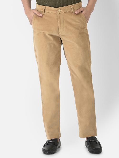 men solid flat front casual trouser - 20294212 - Very Small Image - 1