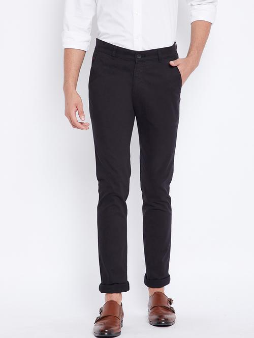 men solid flat front casual trouser - 20294230 - Very Small Image - 1