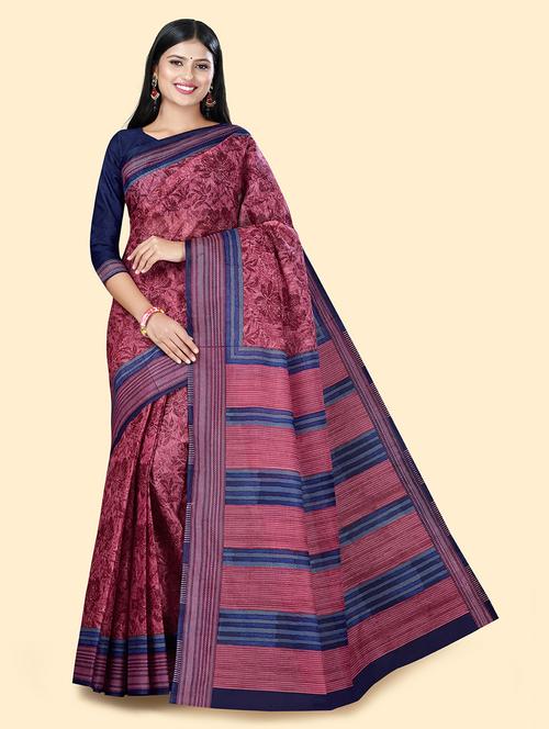women's floral multi colored saree with blouse - 20294788 - Very Small Image - 1