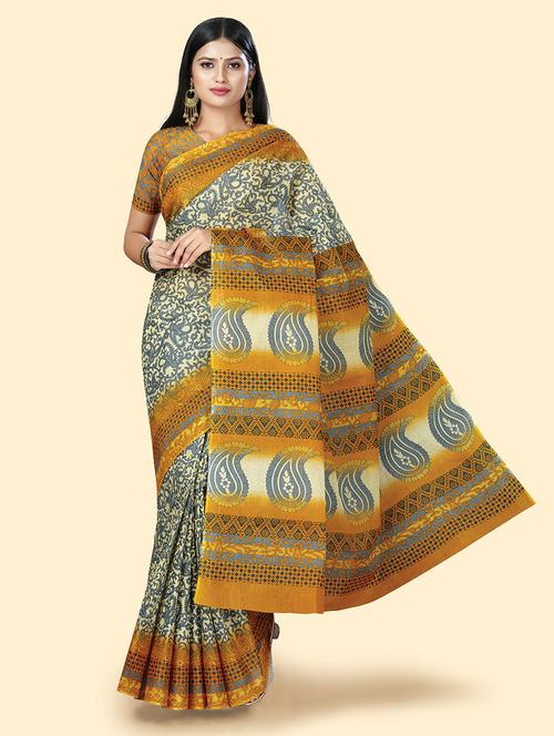 women's paisley multi colored saree with blouse - 20294802 - Very Small Image - 1
