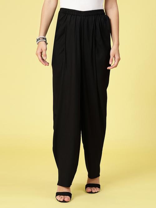 black rayon dhoti salwar salwars - 20295174 - Very Small Image - 1