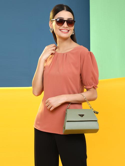 coral solid straight top - 20295602 - Very Small Image - 1