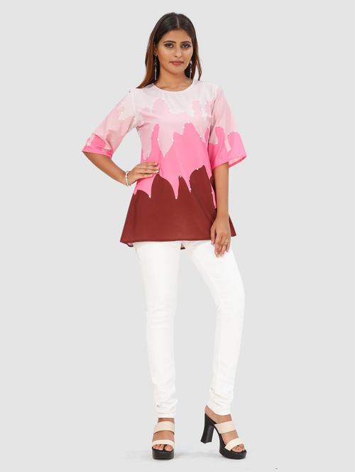 multi color abstract print a-line top - 20295604 - Very Small Image - 1