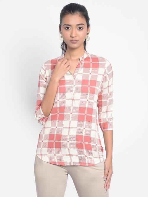 pink checkered regular top - 20296113 - Very Small Image - 1