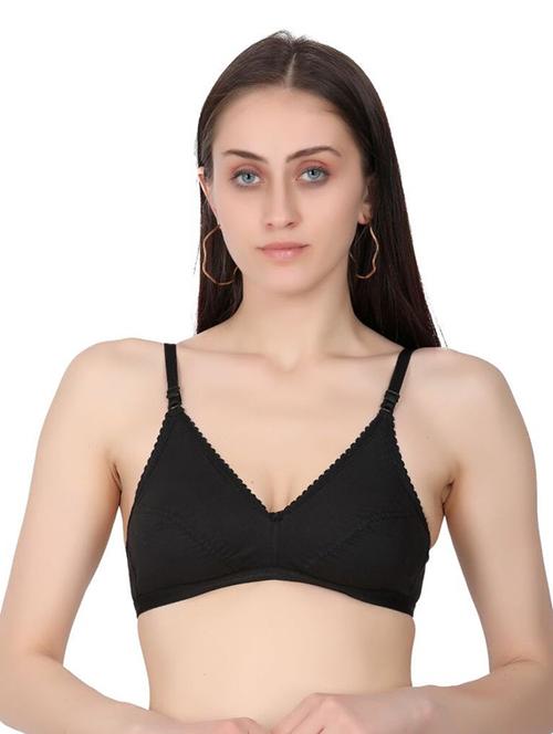 black cotton blend regular bra - 20296308 - Very Small Image - 1