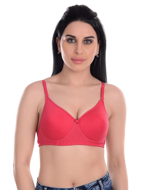 pink cotton blend regular bra - 20296355 - Very Small Image - 1