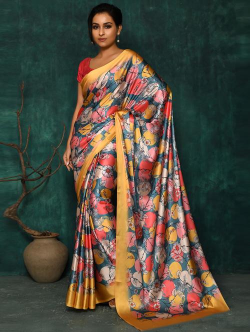 women floral printed saree with blouse - 20296743 - Very Small Image - 1