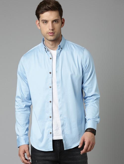 mens solid casual shirt - 20298153 - Very Small Image - 1