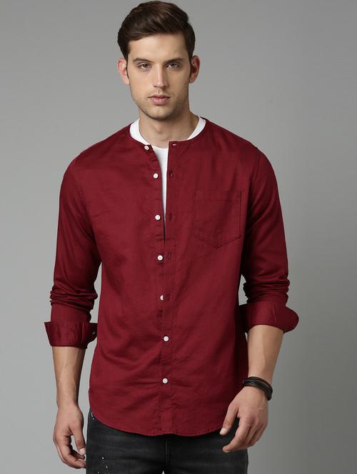 mens solid casual shirt - 20298154 - Very Small Image - 1
