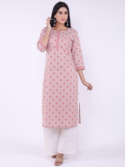 pink colored kurta palazzo set - 20298202 - Very Small Image - 1