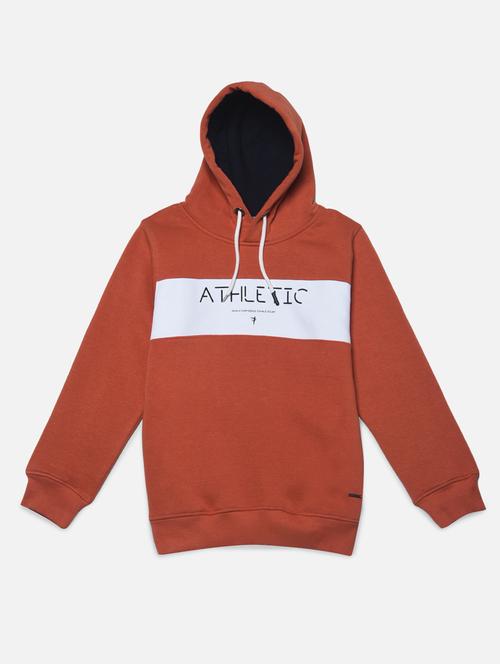 orange typography hooded sweatshirt - 20298343 - Very Small Image - 1