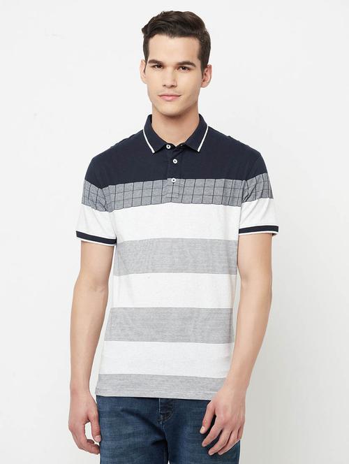 multi colored horizontal striped polo neck t-shirt - 20298679 - Very Small Image - 1
