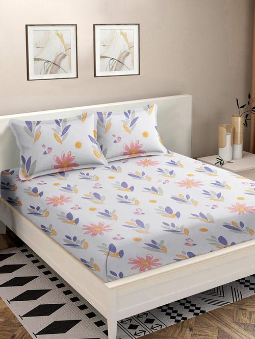double queen bedsheet with 2 pillow covers - 20299265 - Very Small Image - 1
