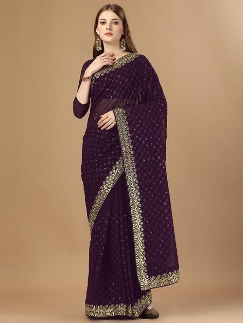 women's embroidered saree - 20299652 - Very Small Image - 1