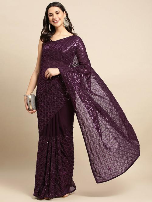 women's embellished saree with blouse - 20299670 - Very Small Image - 1
