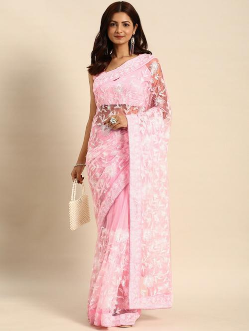 women's embroidered saree with blouse - 20299721 - Very Small Image - 1