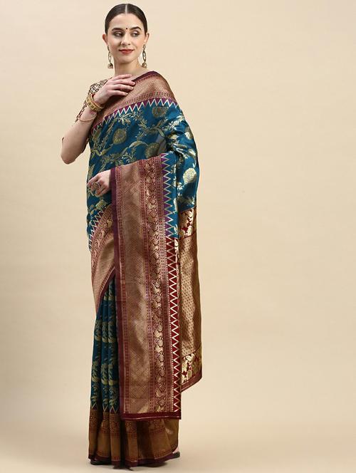 women zari work banarasi saree - 20299860 - Very Small Image - 1
