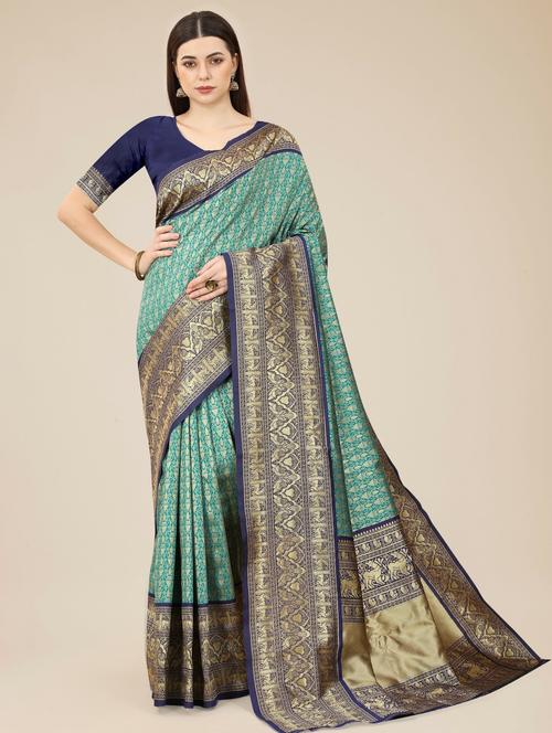 women's banarasi saree - 20299861 - Very Small Image - 1