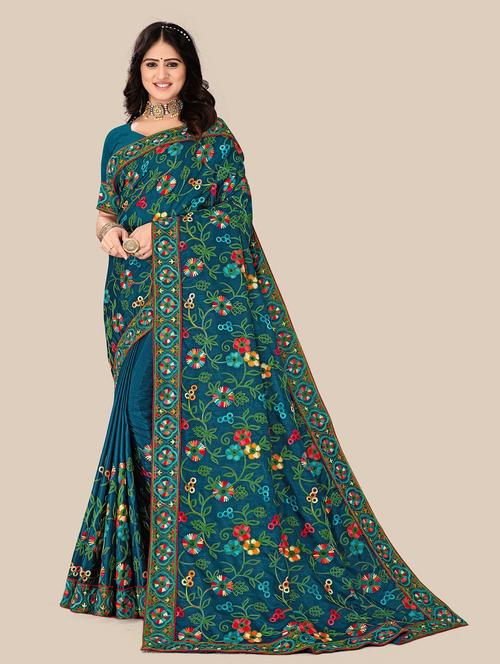 women's embroidered saree - 20299872 - Very Small Image - 1