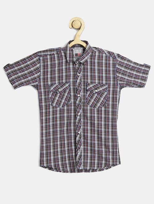 boys multi color checkered cotton shirt - 20300361 - Very Small Image - 1