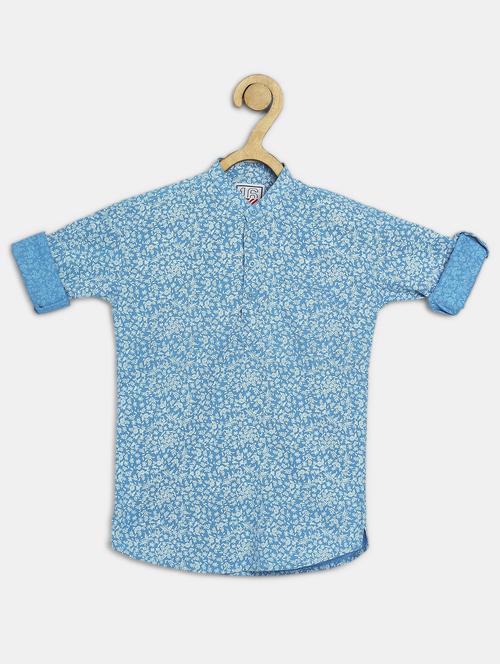 blue printed long sleeves shirt - 20300407 - Very Small Image - 1