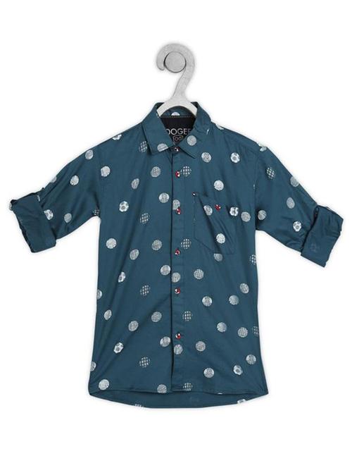 teal printed long sleeves shirt - 20300417 - Very Small Image - 1