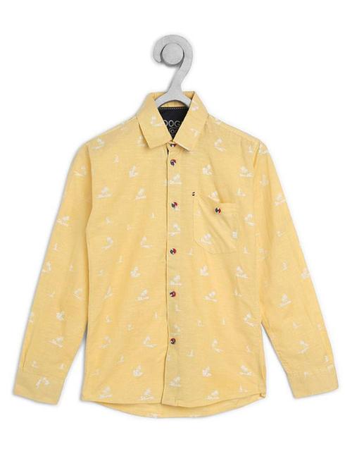 yellow printed long sleeves shirt - 20300419 - Very Small Image - 1