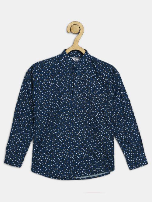 teal printed long sleeves shirt - 20300433 - Very Small Image - 1