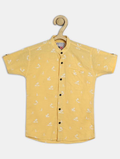 beige printed long sleeves shirt - 20300455 - Very Small Image - 1