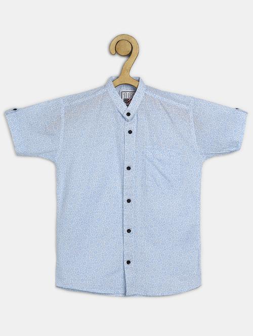 light blue printed short sleeves shirt - 20300469 - Very Small Image - 1