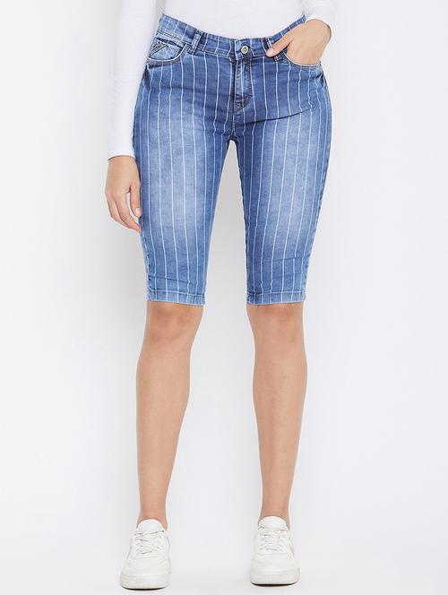 blue cotton denim shorts - 20301897 - Very Small Image - 1