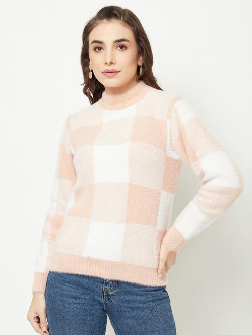 multi colored checks turtle neck pullover - 20301914 - Very Small Image - 1