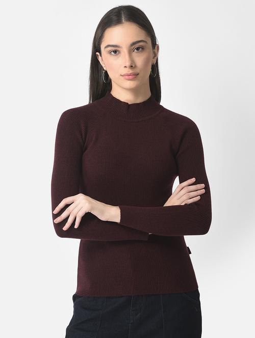 coffee brown ribbed pullover - 20301925 - Very Small Image - 1