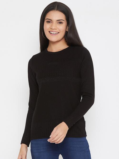 black self design pullover - 20301966 - Very Small Image - 1