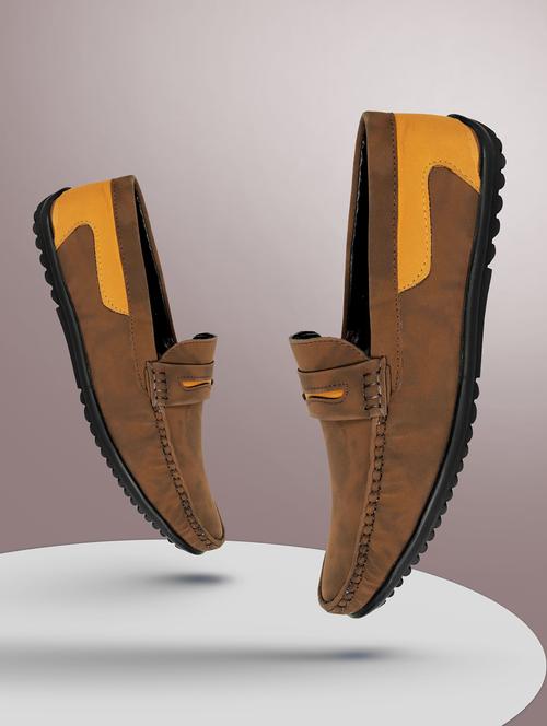 brown leather slip on loafers - 20302082 - Very Small Image - 1