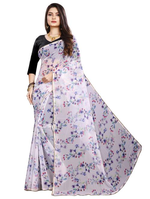 multi colored printed saree with blouse - 20302569 - Very Small Image - 1