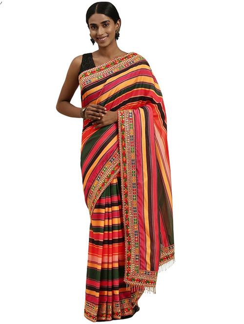 multi colored printed saree - 20302578 - Very Small Image - 1