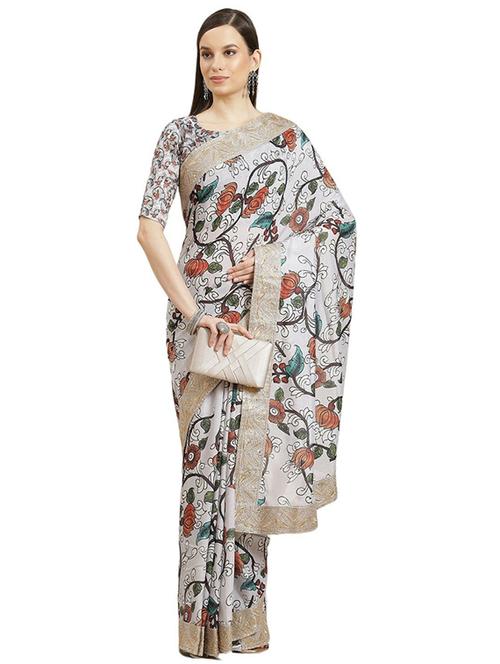 multi colored printed saree with blouse - 20302603 - Very Small Image - 1
