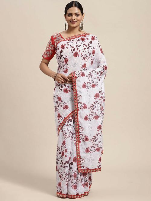 multi colored printed saree with blouse - 20302671 - Very Small Image - 1